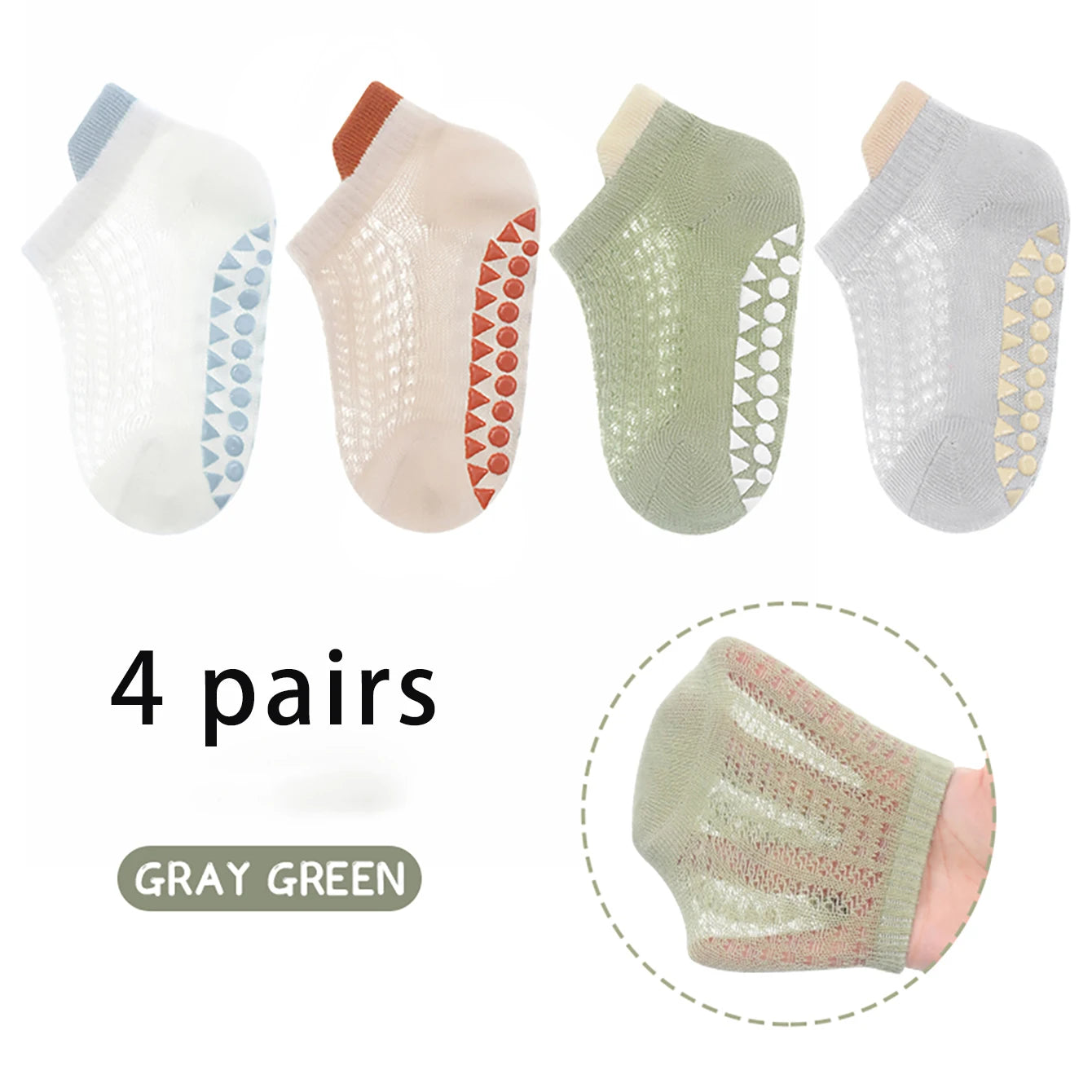 4 Pairs Baby Anti-Slip Floor Socks