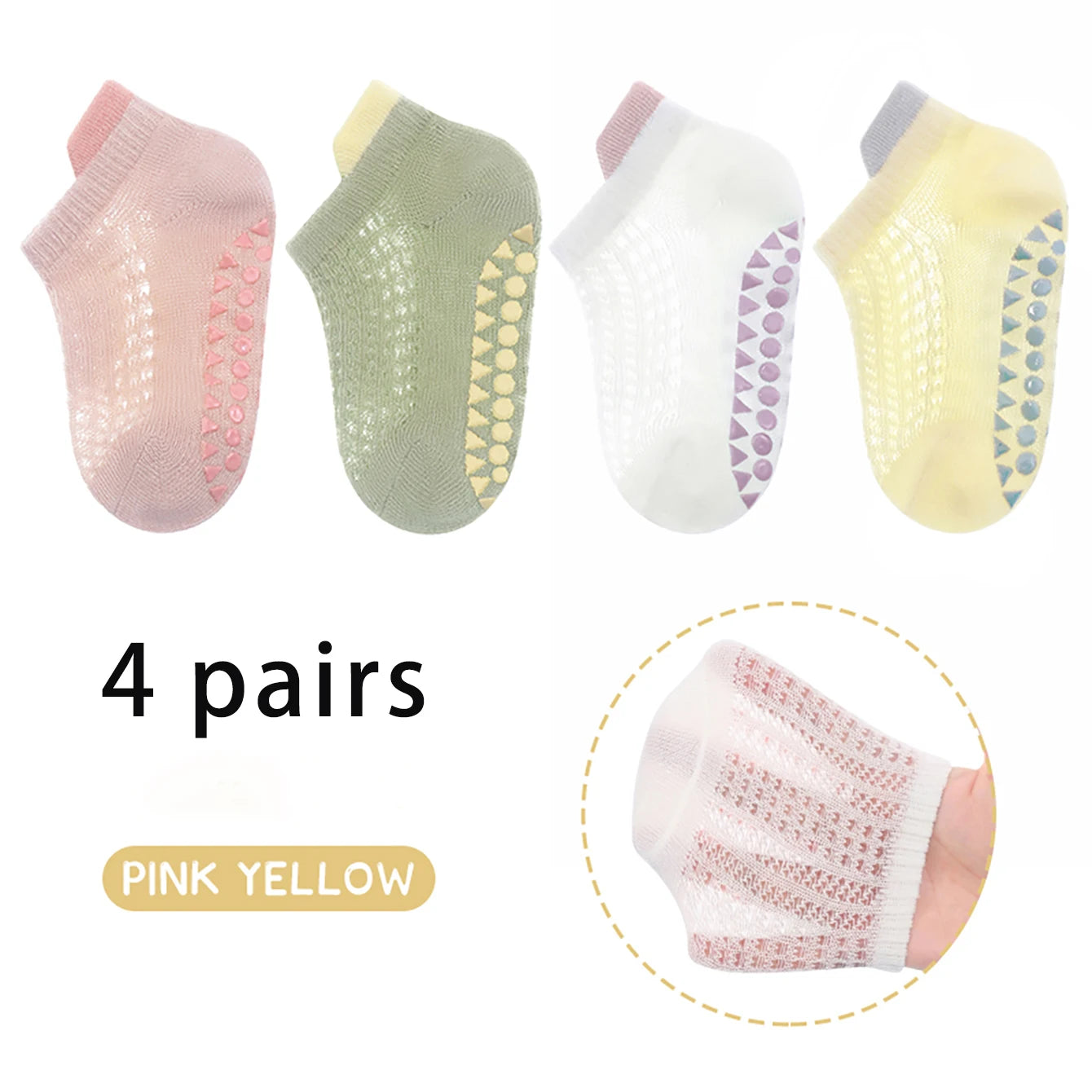 4 Pairs Baby Anti-Slip Floor Socks