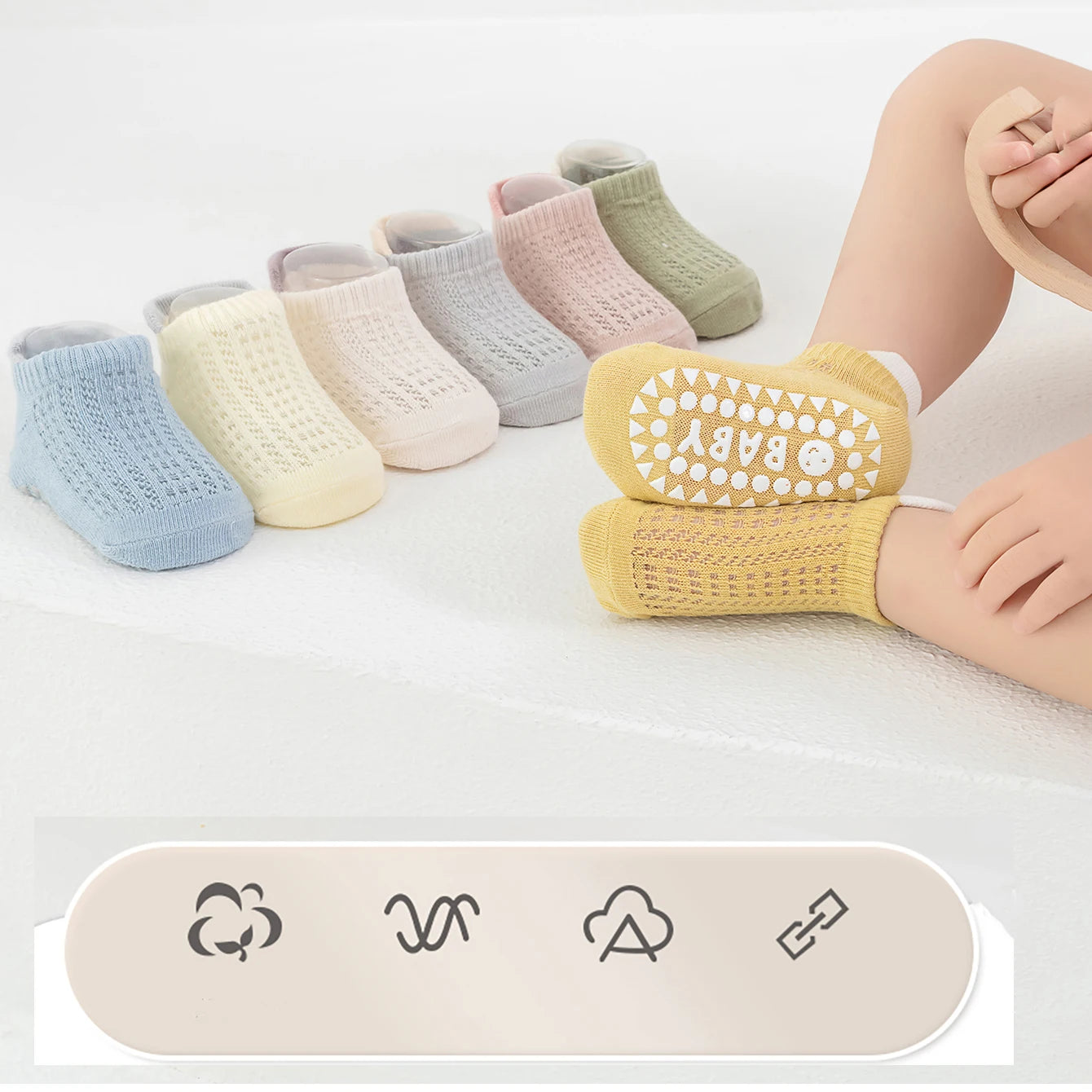 4 Pairs Baby Anti-Slip Floor Socks