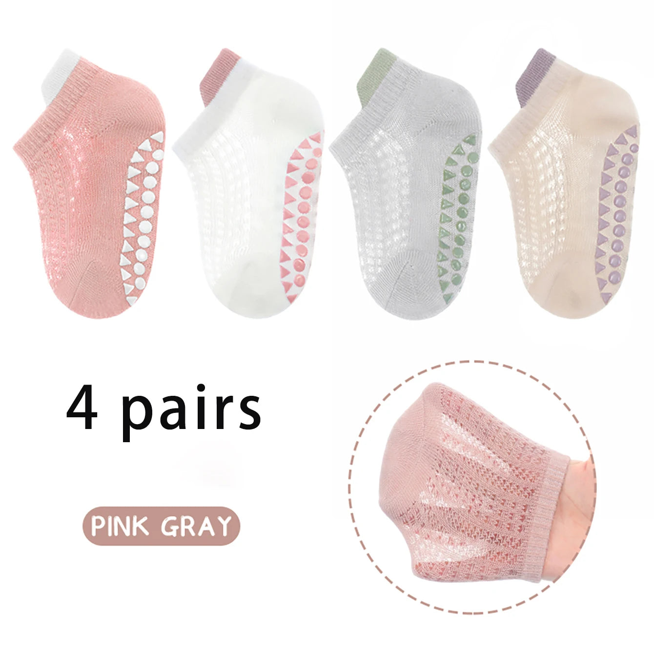 4 Pairs Baby Anti-Slip Floor Socks