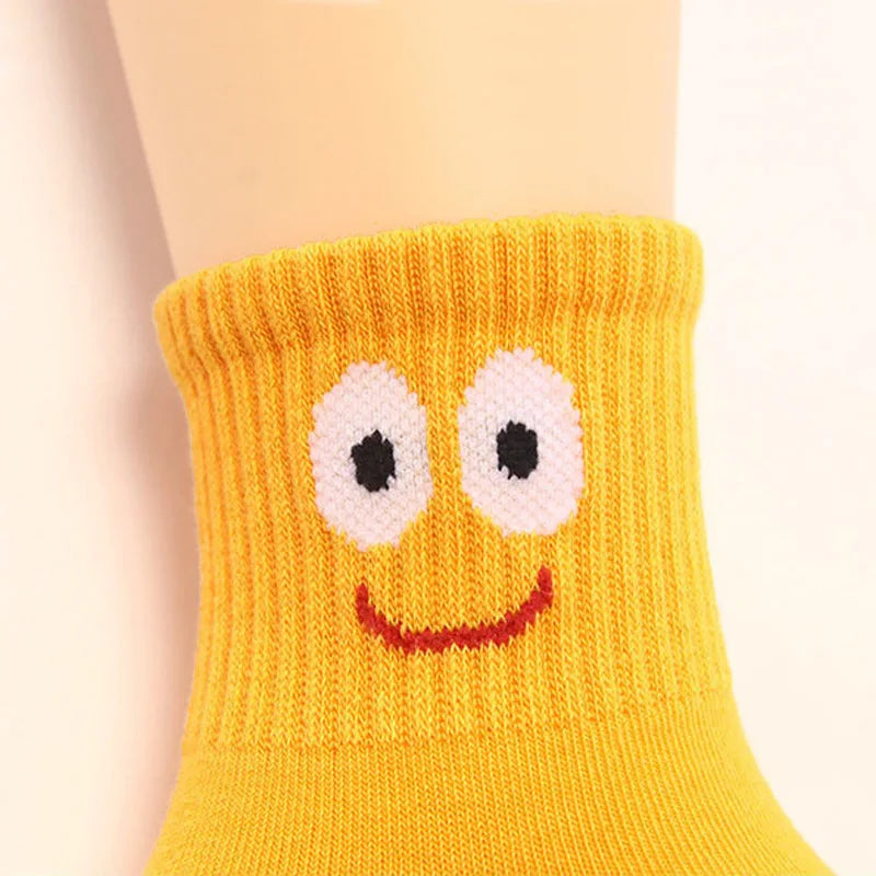 5 Pairs Kids Socks: Funny Emoticons, Cute, Breathable, Unisex