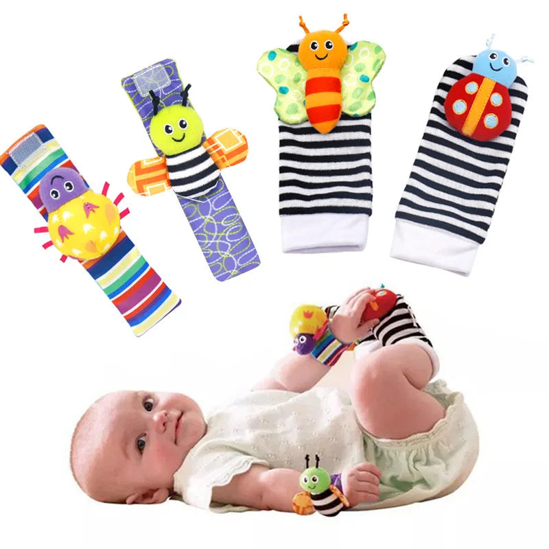 Baby Rattles Set: Soft Plush, Foot & Wrist Toys