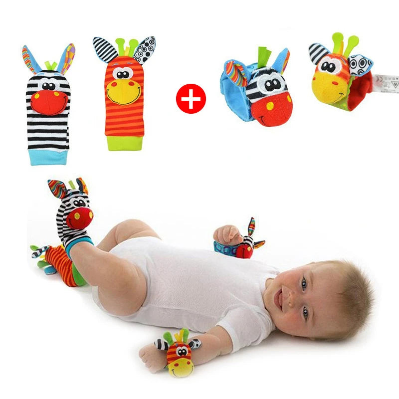 Baby Rattles Set: Soft Plush, Foot & Wrist Toys