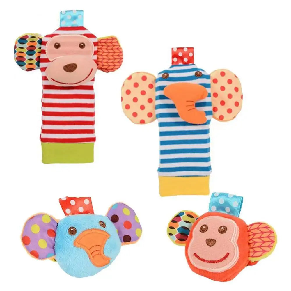 Baby Rattles Set: Soft Plush, Foot & Wrist Toys