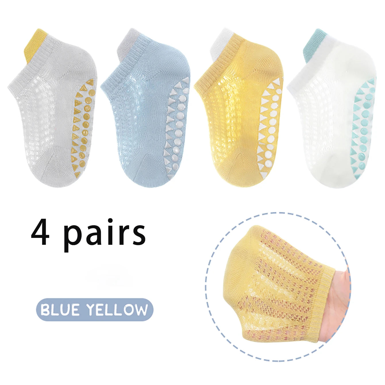 4 Pairs Baby Anti-Slip Floor Socks